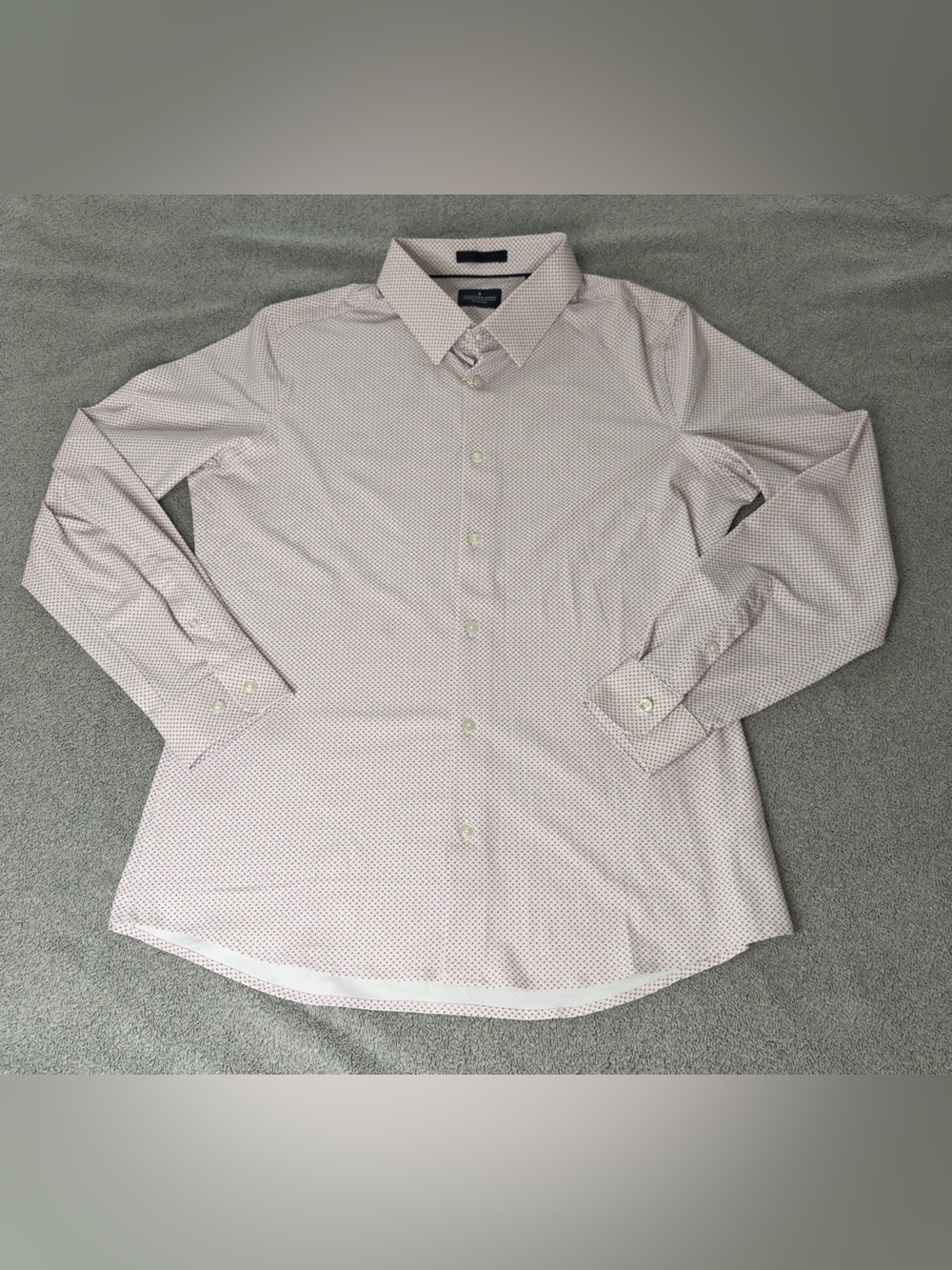 Slim Fit Men's Dress Shirt - Multicolor Microprint Size S